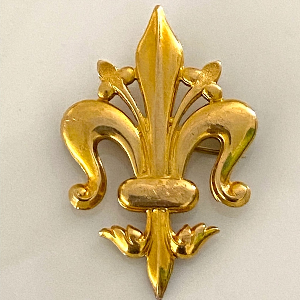 Antique 12k Gold Filled Fleur-de-Lis Brooch